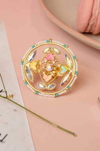 Bauble Bazaar_Multi Color Beads, Stones, Crystals Forever Would Be Nice Ring _Online_at_Aza_Fashions