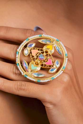 Buy_Bauble Bazaar_Multi Color Beads, Stones, Crystals Forever Would Be Nice Ring _Online_at_Aza_Fashions