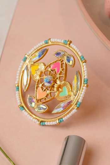 Shop_Bauble Bazaar_Multi Color Beads, Stones, Crystals Forever Would Be Nice Ring _Online_at_Aza_Fashions