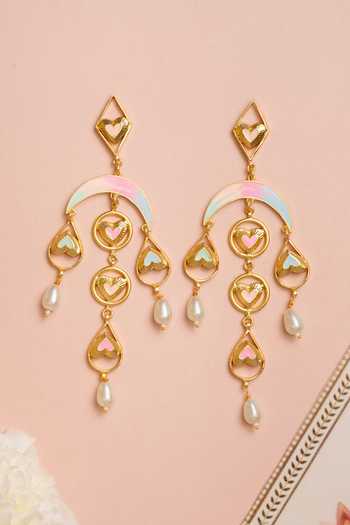Bauble Bazaar Multi Color Pearls Close Enough To Touch Earrings Online at Aza Fashions Bauble Bazaar_Multi Color Pearls Close Enough To Touch Earrings _Online_at_Aza_Fashions