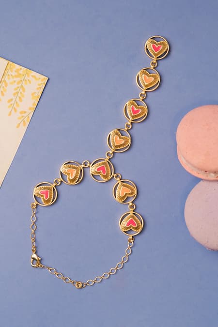 Bauble Bazaar_Multi Color Crystals Linked Souls Haathphool  _Online_at_Aza_Fashions