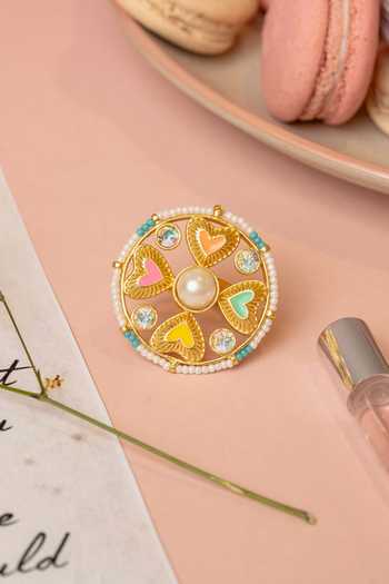 Shop Bauble Bazaar Multi Color Beads, Pearls, Stones, Crystals Found You Ring Online at Aza Fashions Shop_Bauble Bazaar_Multi Color Beads, Pearls, Stones, Crystals Found You Ring _Online_at_Aza_Fashions