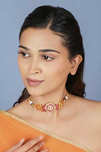 Riana Jewellery Floral Work Choker 
