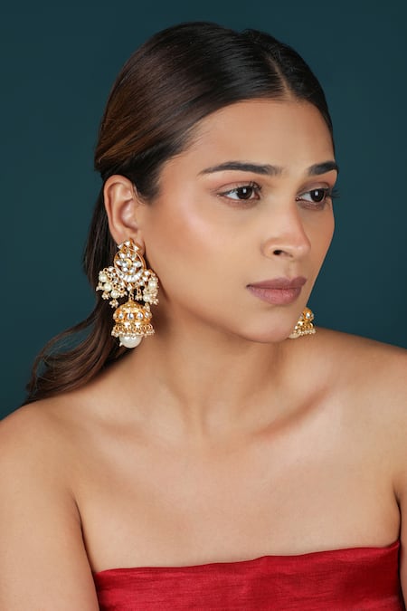 Riana Jewellery Cutwork Jhumka Earrings 