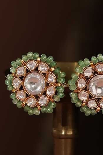 Riana Jewellery Green Beads, Pearls, Stones Embellished Studs Online at Aza Fashions Riana Jewellery_Green Beads, Pearls, Stones Embellished Studs _Online_at_Aza_Fashions