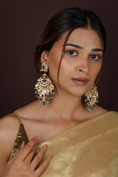 Riana Jewellery Floral Chandbali Earrings 