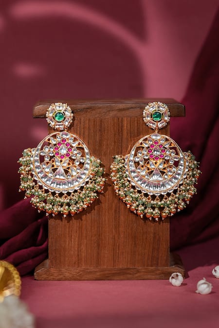 Riana Jewellery Kundan Chandbali Earrings 