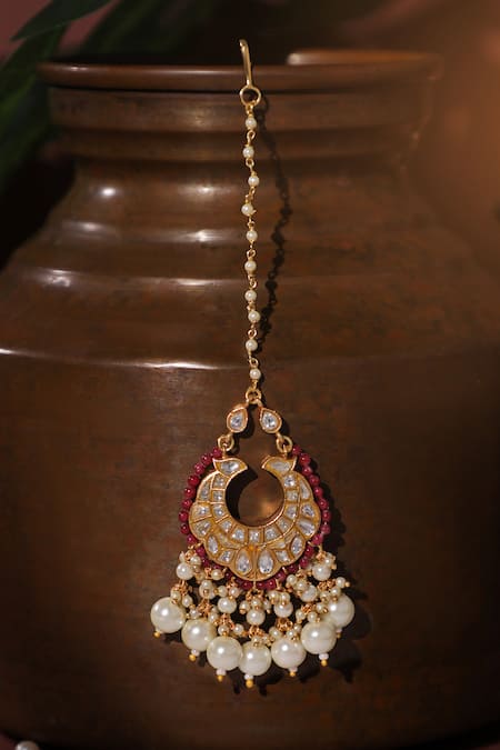 Riana Jewellery Pearl Drop Maangtikka 