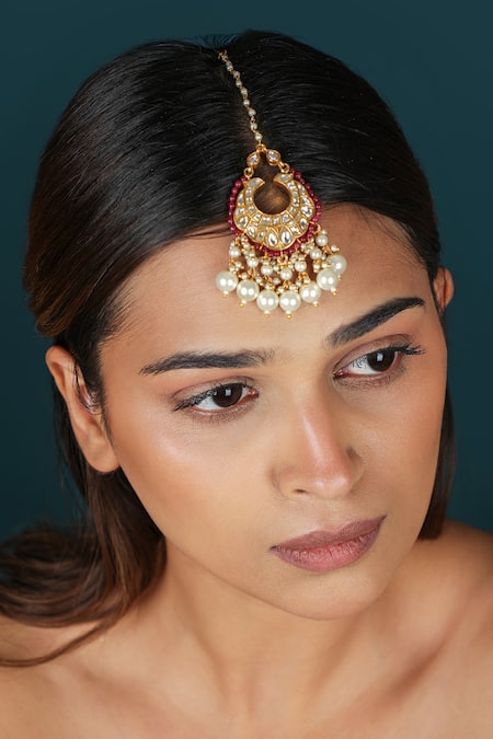 Riana Jewellery Pearl Drop Maangtikka 