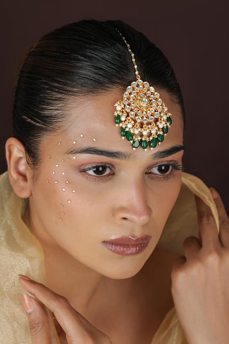 Riana Jewellery Emerald Drop Maangtikka 