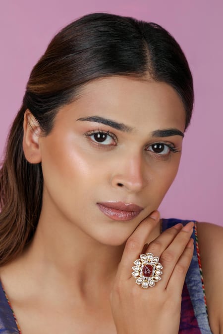 Riana Jewellery Geometric Cutwork Ring 