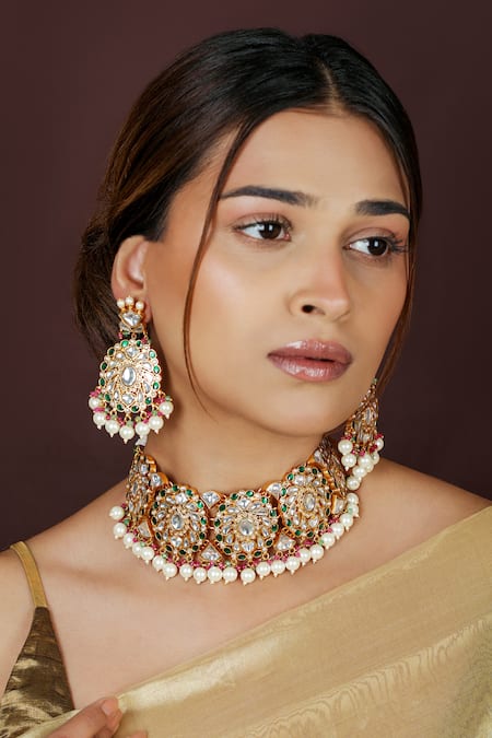 Riana Jewellery Necklace & Earrings Set 