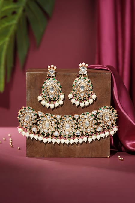 Riana Jewellery Necklace & Earrings Set 