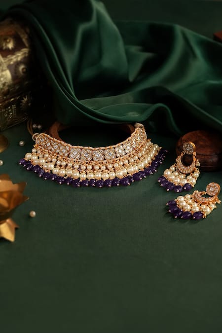 Riana Jewellery Jadau Beaded Necklace Set 