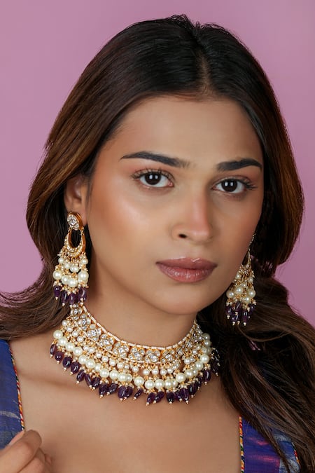 Riana Jewellery Jadau Beaded Necklace Set 