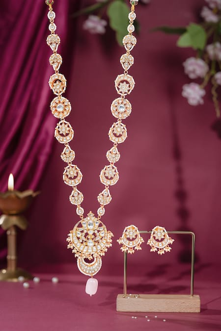 Riana Jewellery Floret Cutwork Motif Necklace Set 