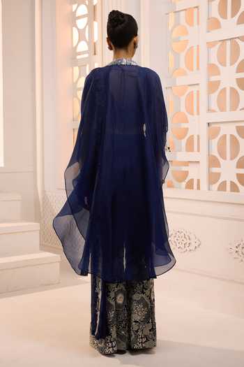 Aneesh Agarwaal Zareen Embroidered Cape Pant Set 
