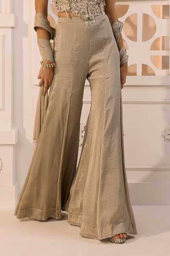 Aneesh Agarwaal Grey Organza, Silk, Tissue Embroidery, Sequins, Inara Floral Corset Sharara Set Online at Aza Fashions Aneesh Agarwaal_Grey Organza, Silk, Tissue Embroidery, Sequins, Inara Floral Corset Sharara Set _Online_at_Aza_Fashions