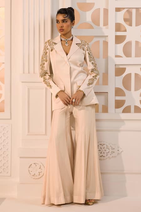 Aneesh Agarwaal Aurelia Placement Embroidered Blazer & Trouser Set 