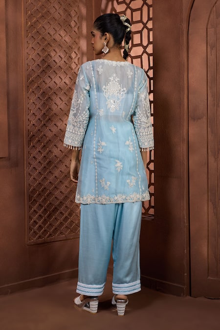 Aneesh Agarwaal Aakash Ganga Embroidered Kurta & Salwar Set 