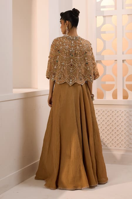 Aneesh Agarwaal Ziva Embellished Cape Skirt Set 