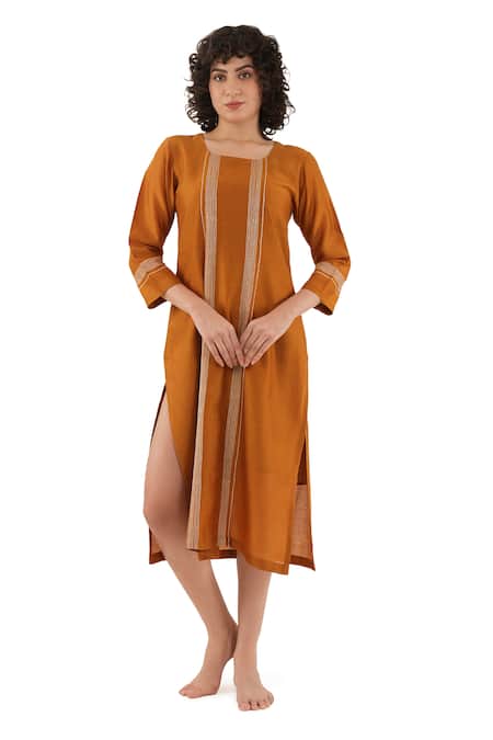 Khat Chanderi Silk Dress 