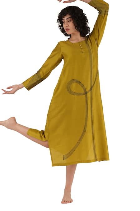 Khat Chanderi Silk Dress  