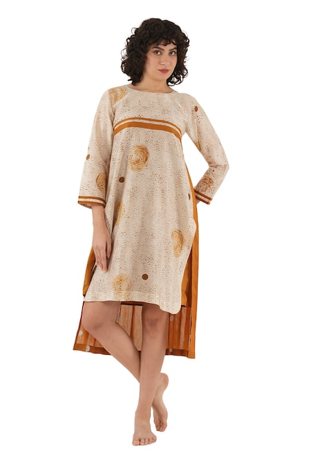 Khat Polka Dot Chanderi Silk Kurta 