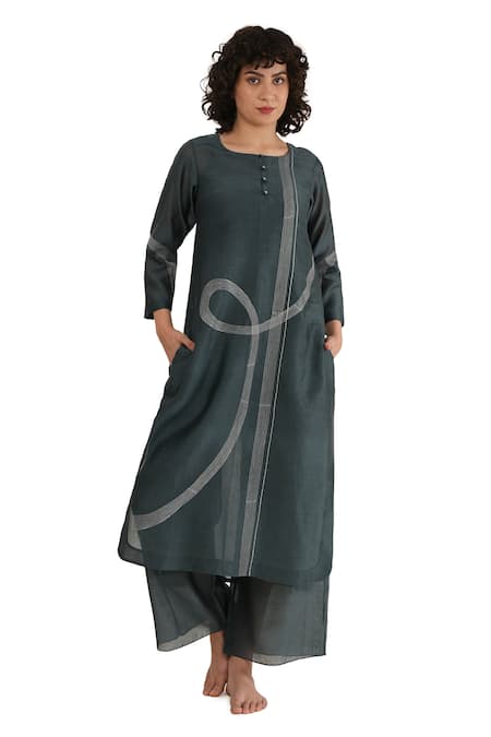 Khat Chanderi Silk Kurta Set 