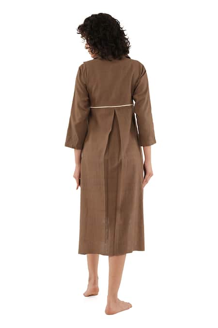 Khat Hand Woven Cotton Asymmetrical Kurta 