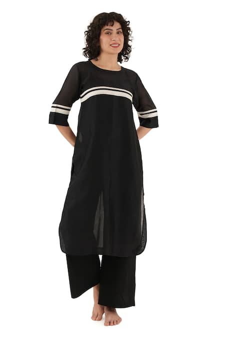 Khat Striped Tencel Cotton Kurta Set  