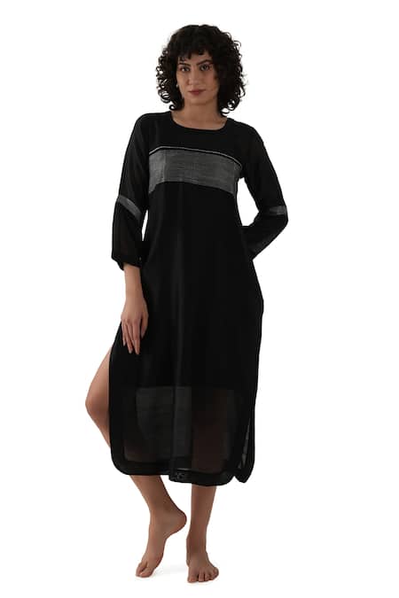 Khat Contrast Yoke Dress 