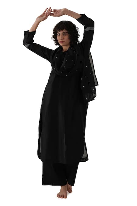 Khat Chanderi Silk Straight Kurta Set  