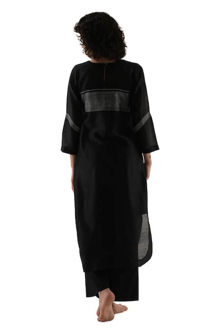 Khat Chanderi Silk Straight Kurta Set  