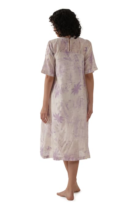 Khat Pintuck Chanderi Silk Midi Dress  