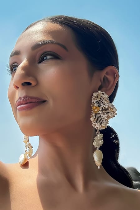 KIHOY Gajra Hand Painted Earrings 