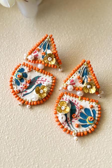 KIHOY Qualla Hand Painted & Embroidered Earrings 