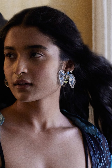 KIHOY Oval Hexagon Butterfly Shaped Earrings 