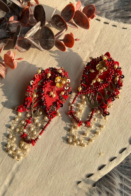 KIHOY 3D Leaf Shaped Earrings 