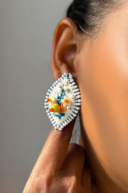 KIHOY Luma Beaded & Thread Embroidered Studs 