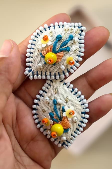 KIHOY Luma Beaded & Thread Embroidered Studs 