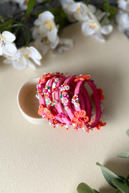 KIHOY Hand Embroidered Bangles - Set of 5 