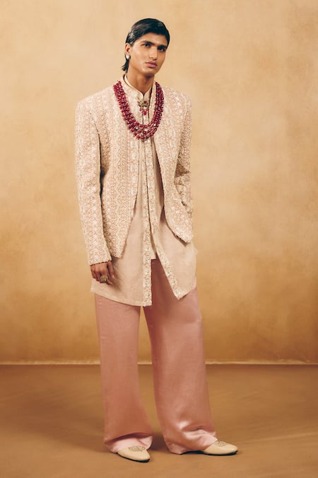 Mukti And Kavith Casa Floral Embroidered Jacket & Kurta Set 