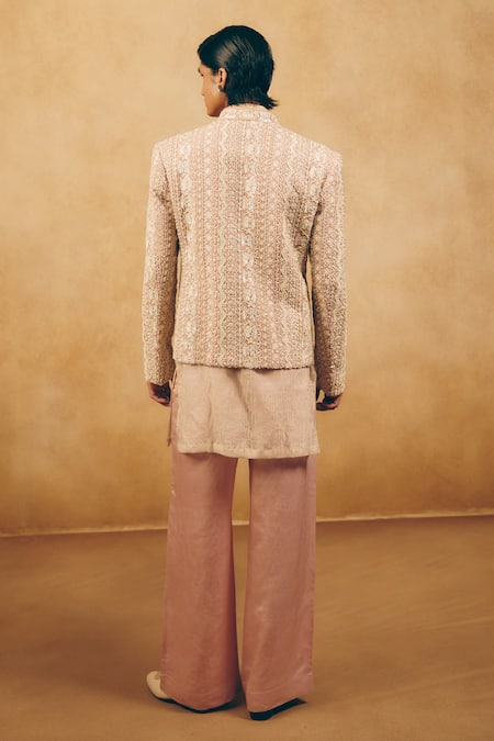 Mukti And Kavith Casa Floral Embroidered Jacket & Kurta Set 