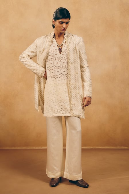Mukti And Kavith Casa Embroidered Jacket & Kurta Set 