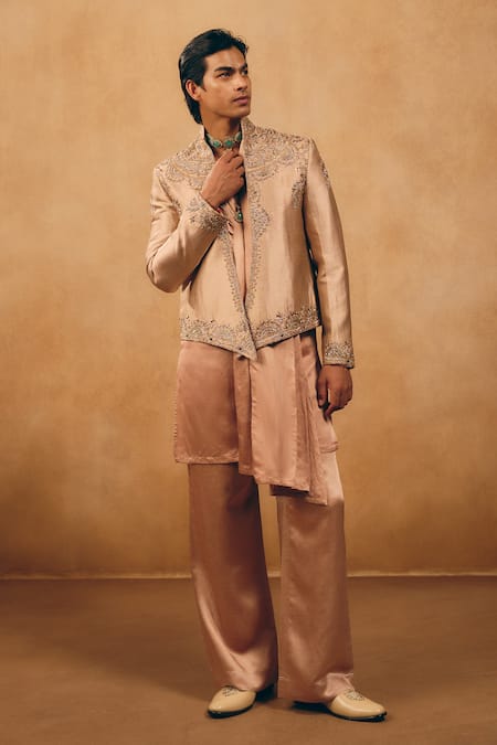 Mukti And Kavith Casa Zardozi Embroidered Jacket & Kurta Set 