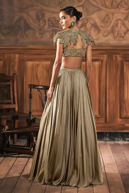 Show Shaa Eos Embroidered Cape Lehenga Set 