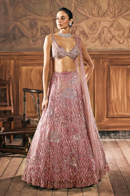 Show Shaa Celestene 3D Floral Embroidered Lehenga Set 