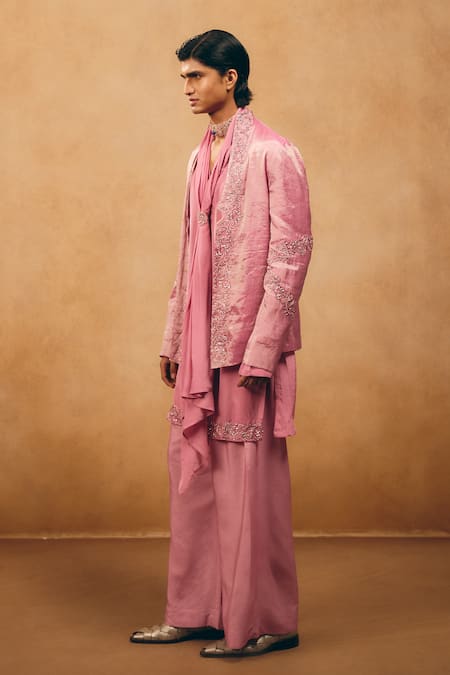 Mukti And Kavith Casa Cutdana Embroidered Jacket & Kurta Set 