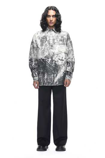 Countrymade Black Silk Residue Metal Shirt Online at Aza Fashions Countrymade_Black Silk Residue Metal Shirt _Online_at_Aza_Fashions